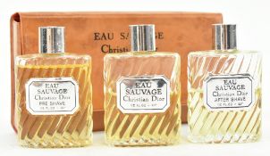 CHRISTIAN DIOR - EAU SAUVAGE - VINTAGE SET OF THREE AFTERSHAVES