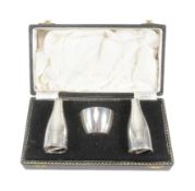 1960S HALLMARKED SILVER NOVELTY CRUET SET