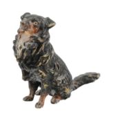 COLD PAINTED BRONZE COLLIE DOG MODEL