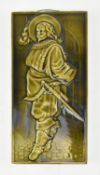 HIGH VICTORIAN MINTON GREEN CERAMIC DECORATIVE TILE