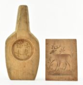 20TH CENTURY CHINESE CAKE MOULD AND A DEER MARZIPAN MOULD