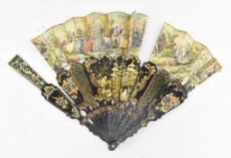 EARLY 19TH CENTURY CANTONESE BRISE FAN