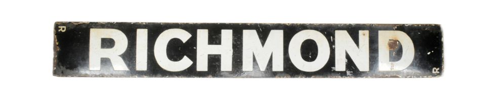 RICHMOND / CROXLEY GREEN - EARLY 20TH CENTURY ENAMEL RAILWAY SIGN