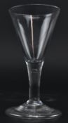 MID 18TH CENTURY DWARF ALE TRUMPET GLASS WITH FOLDED FOOT