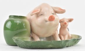 EARLY 20TH CENTURY GERMAN SCRATCH MY BACK PIG FIGURINE