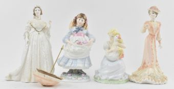 COALPORT PORCELAIN - FOUR LIMITED EDITION LADY FIGURINES