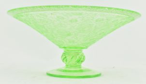 EARLY 20TH CENTURY GREEN URANIUM GLASS TAZZA STAND