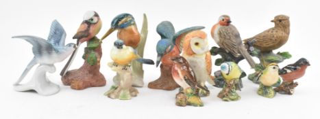 COLLECTION OF PORCELAIN & CHINA BIRD FIGURINES INCL. BESWICK
