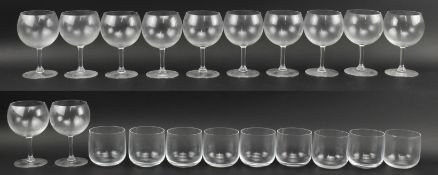 HUGH JOHNSON - TWELVE BURGUNDY WINE GLASSES & NINE TUMBLERS
