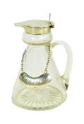 1930S HALLMARKED SILVER TOPPED WHISKEY NOGGIN & LABEL