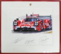 MOTOR RACING - NICHOLAS WATTS - ORIGINAL PAINTING PLUS AUTOGRAPHS