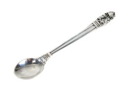 GEORG JENSEN - HALLMARKED SILVER ACORN CONDIMENT SPOON