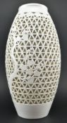 20TH CENTURY BLANC DE CHINE PERFORATED CERAMIC LAMP BASE