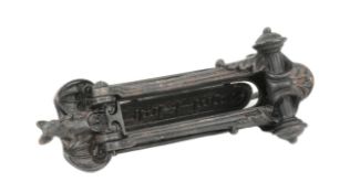 CAST IRON GOTHIC STYLE LETTER BOX DOOR KNOCKER