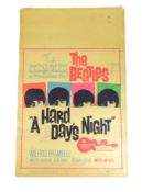 THE BEATLES - A HARD DAY'S NIGHT - ORIGINAL SHOWCARD POSTER 1964
