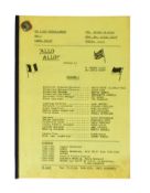 'ALLO 'ALLO! (BBC SITCOM) - ORIGINAL SERIES THREE CAMERA SCRIPT