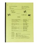 'ALLO 'ALLO! (BBC SITCOM) - ORIGINAL SERIES THREE CAMERA SCRIPT