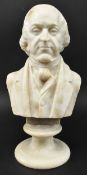 CONTINENTAL LATE 19TH CENTURY ALABASTER BUST OF ROSSINI