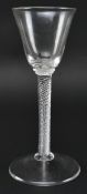 MID 18TH CENTURY LEAD MULTIPLE AIR TWIST STEM CORDIAL GLASS