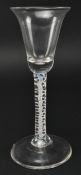 MID 18TH CENTURY 1765 DOUBLE OPAQUE TWIST STEM WINE GLASS