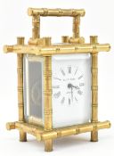 VICTORIAN AESTHETIC MOVEMENT BRASS BAMBOO CARRIAGE CLOCK