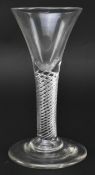 MID 18TH CENTURY LEAD AIR TWIST STEM WINE GLASS