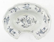 DUTCH 18TH CENTURY DELFT BLUE & WHITE CERAMIC BARBER'S BOWL
