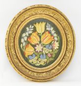 19TH CENTURY VICTORIAN NEEDLEWORK TAPESTRY IN GILT FRAME