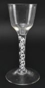 MID 18TH CENTURY LEAD DOUBLE OPAQUE STEM WINE GLASS