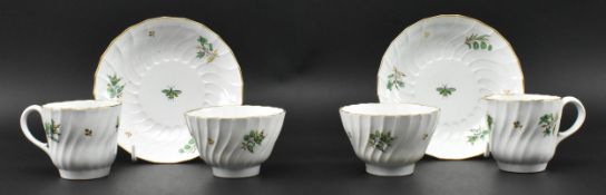 FLIGHT & BARR WORCESTER PORCELAIN TEA CUPS / BOWLS & SAUCERS
