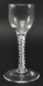 MID 18TH CENTURY LEAD MULTIPLE OPAQUE TWIST STEM CORDIAL GLASS