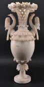 LATE 19TH / EARLY 20TH CENTURY CREAM ALABASTER VASE