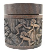 20TH CENTURY AFRICAN TRIBAL HAND CARVED WOODEN CONTAINER