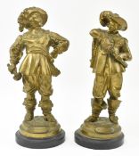 PAIR OF FRENCH 19TH CENTURY BRONZE MUSKETEER FIGURES