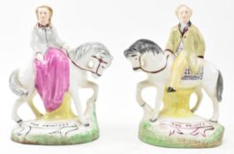 PAIR OF 19TH CENTURY STAFFORDSHIRE PRINCE & PRINCESS FIGURES