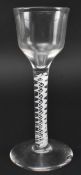 18TH CENTURY LEAD DOUBLE OPAQUE TWIST STEM CORDIAL GLASS