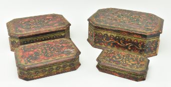 GRADUATING SET OF KASHMIR EARLY 20TH CENTURY BOXES