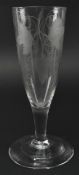 18TH CENTURY 1770 LEAD & HAND ETCHED GLASS ALE GLASS