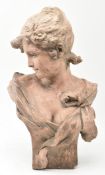AFTER ALFRED FORETAY - ART NOUVEAU STYLE TERRACOTTA BUST