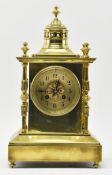 JAPY FRERES - 19TH CENTURY BRASS EIGHT DAY MOVEMENT CLOCK