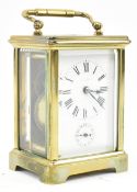 J. GARNIER, PARIS - 19TH CENTURY BRASS & GLAZED CARRIAGE CLOCK