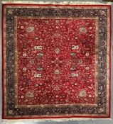 SQUARED 20TH CENTURY PERSIAN ISLAMIC KASHAN FLOOR RUG