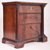 BIEDERMEIER 19TH CENTURY FLAME MAHOGANY COMMODE CHEST