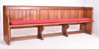 EARLY 20TH CENTURY PINE ECCLESIASTIC CHURCH PEW SETTLE BENCH