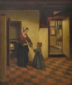 MANNER OF PIETER DE HOOCH - OIL ON BOARD PAINTING