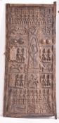 AFRICAN DOGON GRANARY MALI OF 3 BOARDS CARVED WOODEN DOOR