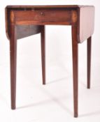 LATE GEORGE III MAHOGANY & MARQUETRY INLAID PEMBROKE TABLE