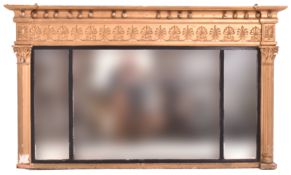REGENCY 19TH CENTURY GILT GESSO & WOOD OVERMANTLE MIRROR