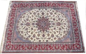 LARGE PERSIAN SEIRAFIAN ISFAHAN SIGNED CARPET RUG
