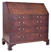 GEORGE III 18TH CENTURY FLAME MAHOGANY BUREAU DESK